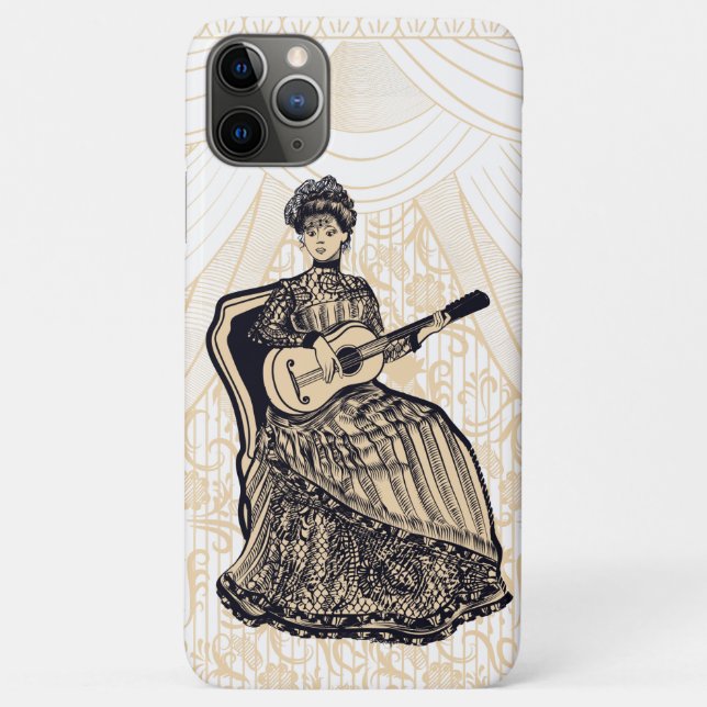 Schöne Dame mit Gitarre Case-Mate iPhone Hülle (Rückseite)