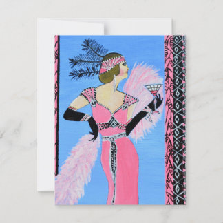 Schöne Damen-Einladungskarte flach Einladung