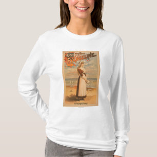 Schöne das Evangeline des Reises Frau in Ozean T-Shirt