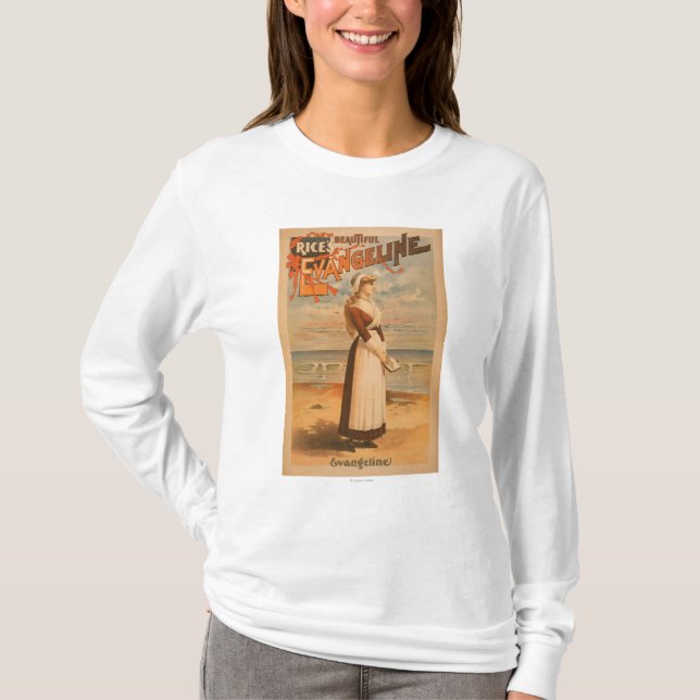 Schöne das Evangeline des Reises Frau in Ozean T-Shirt (Vorderseite)