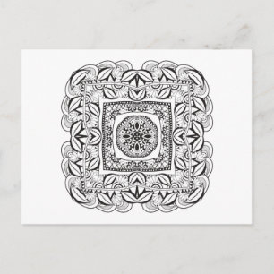Schöne Dekorative Square Doodle Postkarte
