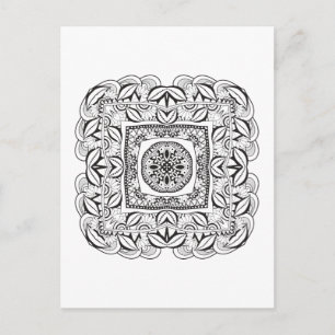 Schöne Dekorative Square Doodle Postkarte
