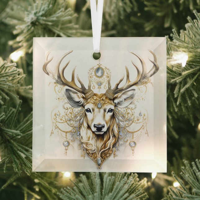 Schöne Designs für goldene und weiße Weihnachtsmän Ornament Aus Glas (Insitu)