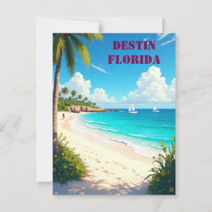 Schöne Destin Florida Sonnenuntergangsstrand Postkarte