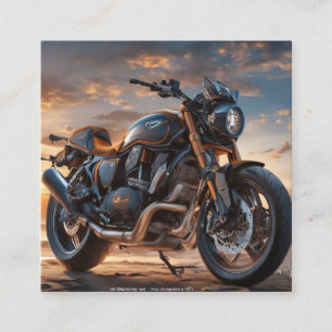 Schöne detaillierte komplizierte Vintage-Motorrad Quadratische Visitenkarte