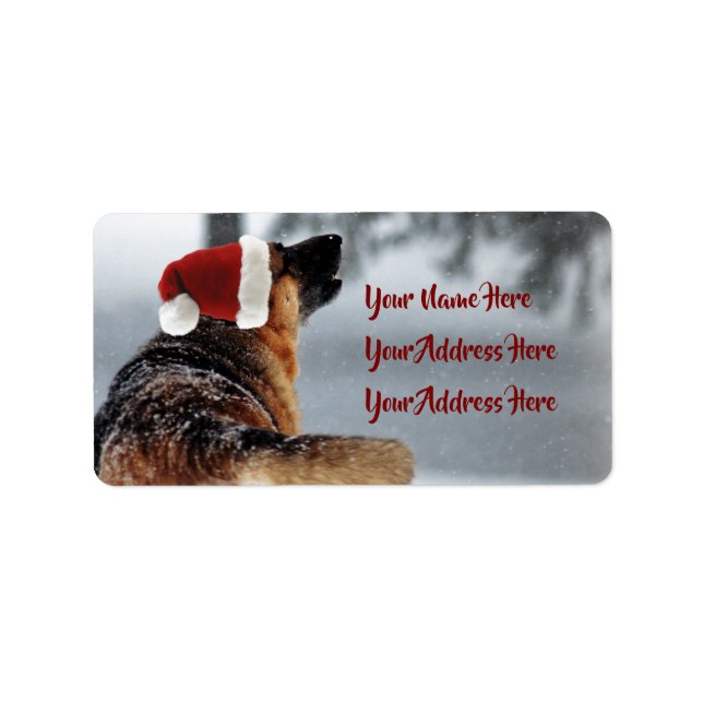 Schöne deutsche Shepherd Holiday Address Labels Adressaufkleber (Vorne)