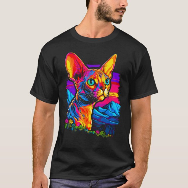 Schöne Devon Rex Katze T-Shirt (Vorderseite)