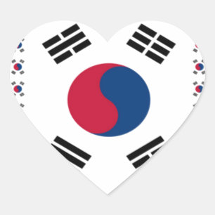 Schöne diagonale koreanische Flagge: Eine unendlic Herz-Aufkleber