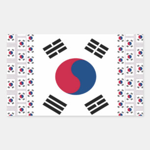 Schöne diagonale koreanische Flagge: Eine unendlic Rechteckiger Aufkleber