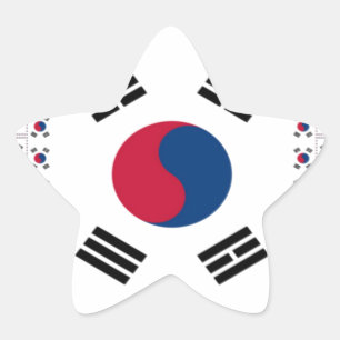 Schöne diagonale koreanische Flagge: Eine unendlic Stern-Aufkleber