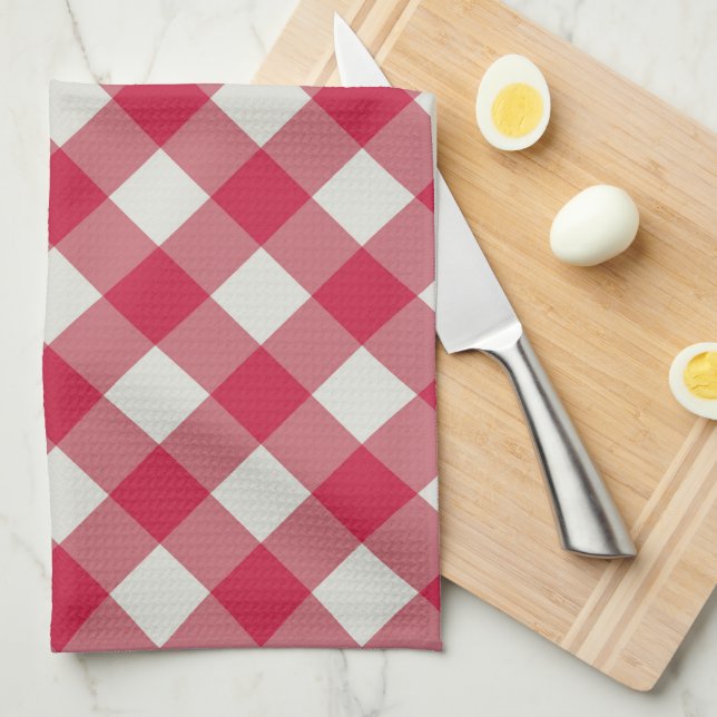 Schöne Diamant-Gingham-Muster-Tea-Towel Geschirrtuch (Viertel Falte)