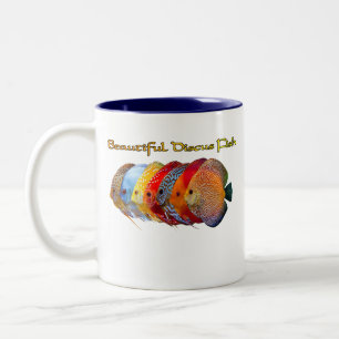 Schöne Diskusfisch-Kaffeetasse Zweifarbige Tasse
