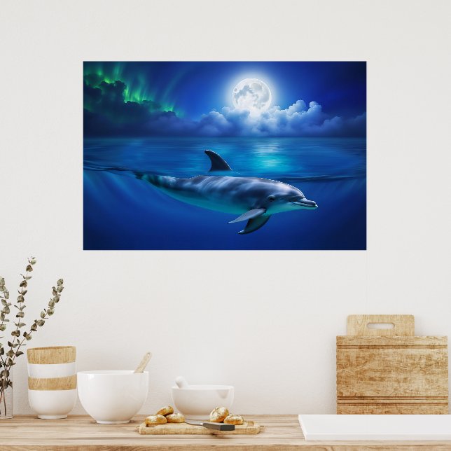 Schöne Dolphin Ocean Sea Schöne Kunst Poster (Küche)