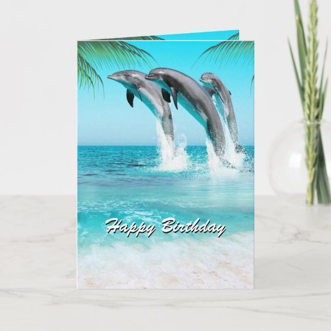 SCHÖNE DOLPHINEN Jedem Anlass oder Geburtstag Karte (Vorderseite)