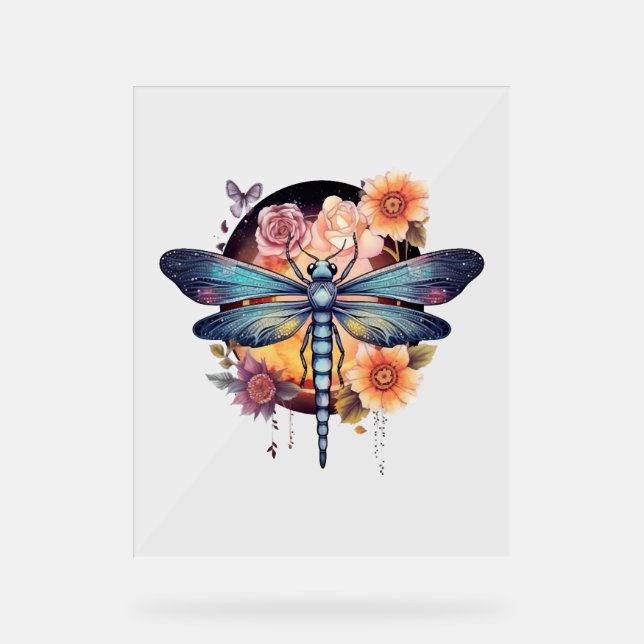 Schöne Dragonfly Acrylschild (Vorderseite)