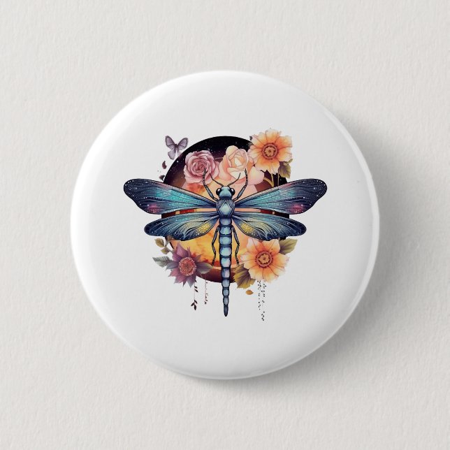 Schöne Dragonfly Button (Vorderseite)