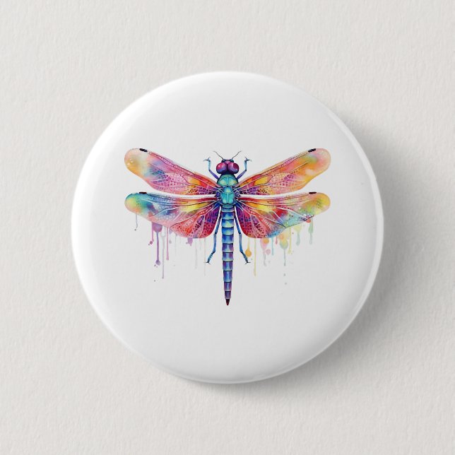Schöne Dragonfly Kiss Heaven Insecke Lover Button (Vorderseite)