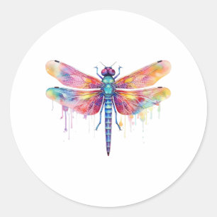 Schöne Dragonfly Kiss Heaven Insecke Lover Runder Aufkleber