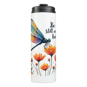 Schöne Dragonfly Kunst, Dichtung und Musik Thermosbecher