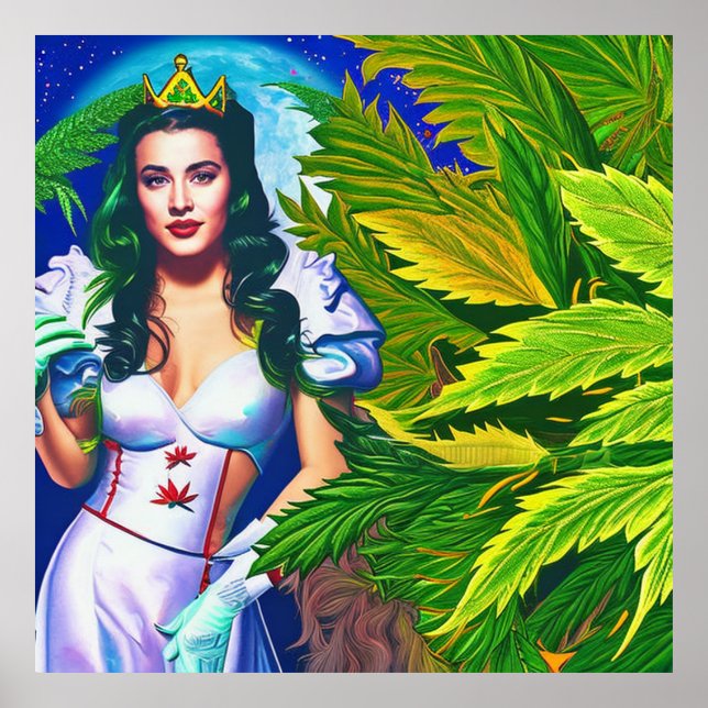 Schöne Dreamy Weed Goddess Poster (Vorne)