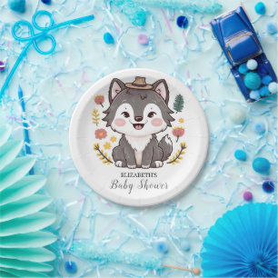 Schöne Dreamy Wolf Babydusche Pappteller