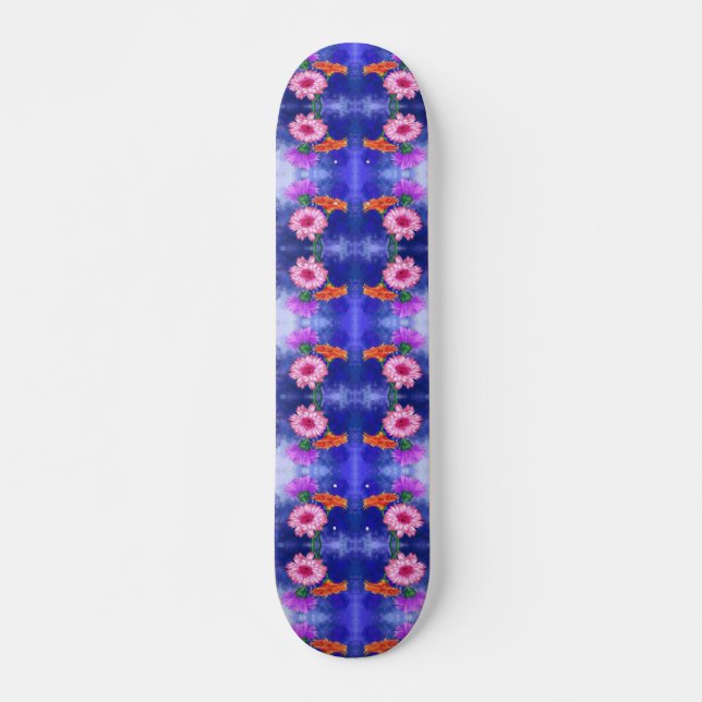 Schöne Drei-Farben-Gerberas-Skateboard Skateboard (Vorne)