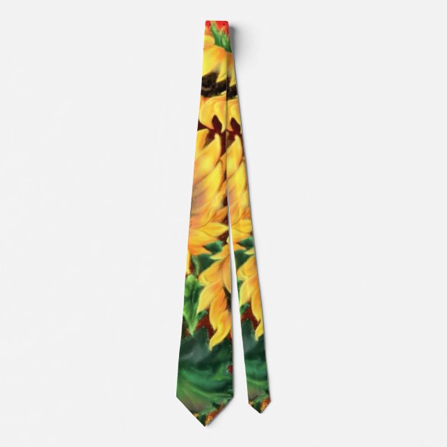Schöne Drei Sonnenblumen Neck Tie - Gemälde Krawatte (Vorderseite)