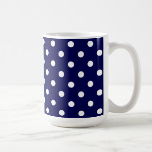 Schöne dunkelblaue und stilvolle weiße Tupfen Kaffeetasse