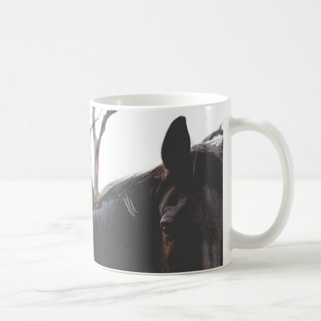 Schöne dunkle Pferde Tiere Kaffee Tasse (Rechts)