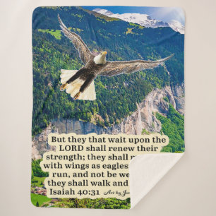 Schöne Eagle-Schrift Isaiah 40:31 Sherpadecke
