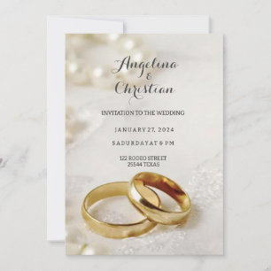 Schöne Ehering Hochzeitseinladung Karte