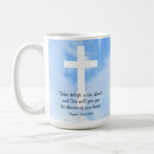 Schöne einfache Glaube Weiße und Blaue Bibel Verse Kaffeetasse