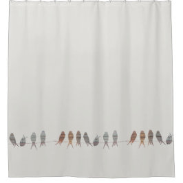 Schöne einfache moderne Vögel auf einem Draht Duschvorhang