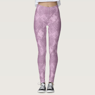 schöne einfache traditionelle lila Patchworkarbeit Leggings