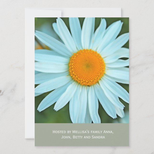 Schöne, einladende Blume Einladung (Rückseite)