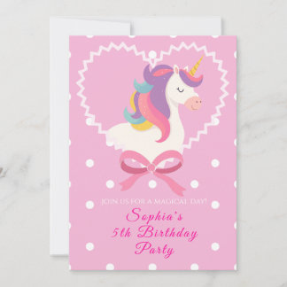 Schöne Einladung von Unicorn zum Geburtstag