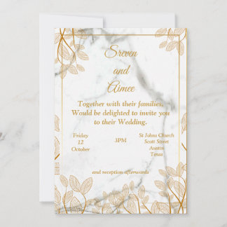Schöne Einladung zur Hochzeit, Goldline-Kunst