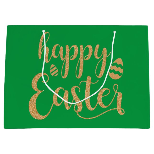 Schöne einzigartige Gold große Geschenktasche Große Geschenktüte (Vorderseite)