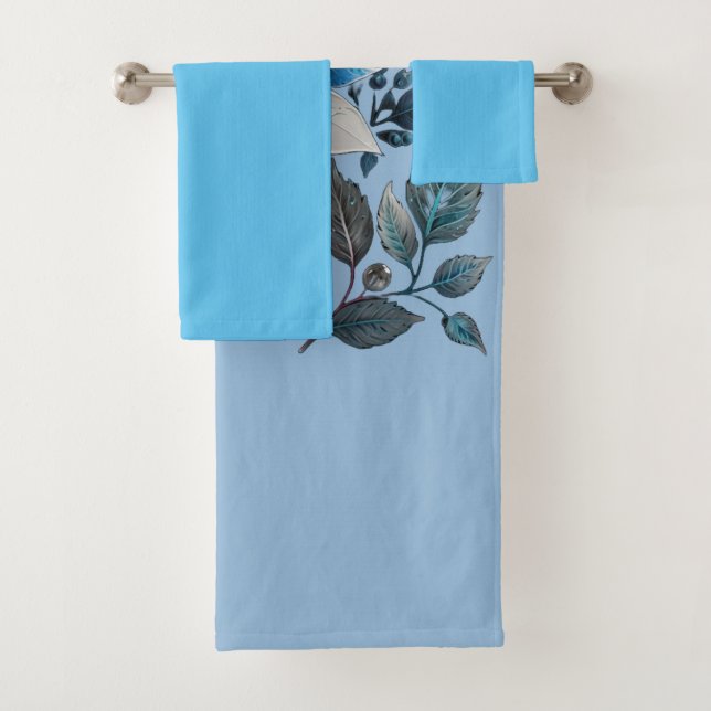 schöne Eisblumen und Blätter Badhandtuch Set (Insitu)