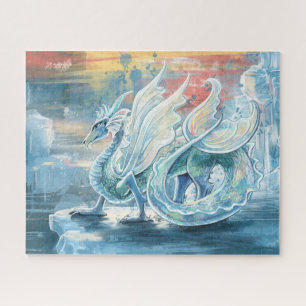 Schöne Eisdrache Kunst Puzzle