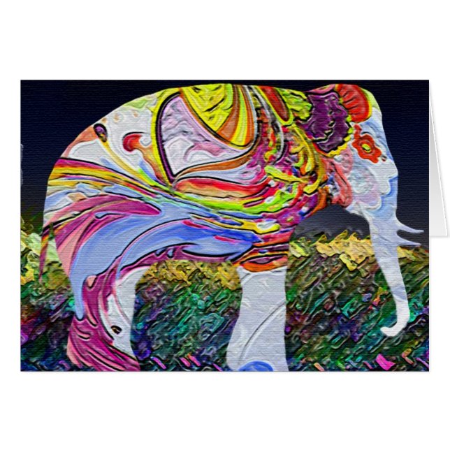 Schöne Elefant-Karte (Vorderseite (Horizontal))