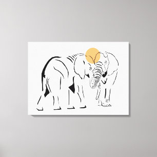 Schöne Elefant Wrapped Canvas Art Leinwanddruck