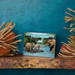 Schöne Elefantenschrift Plaque Luke 6:31 Fotoplatte