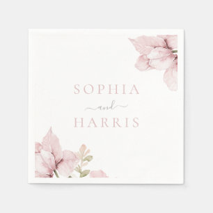 Schöne Elegance Blush Bloral Wedding Serviette