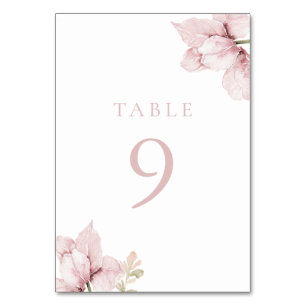 Schöne Elegance Blush Bloral Wedding Tischnummer