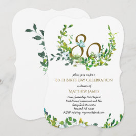 Schöne Elegant 80. Geburtstag Einladungen Frau