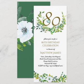 Schöne Elegant 80. Geburtstag Einladungen Frauen