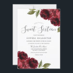 Schöne Elegant Burgund Rote Blume Sweet 16 Einladung<br><div class="desc">Beautiful Elegant Burgundy Red Blume Sweet 16 Party Einladung Siehe Matching Collection in Niche and Nest Store</div>