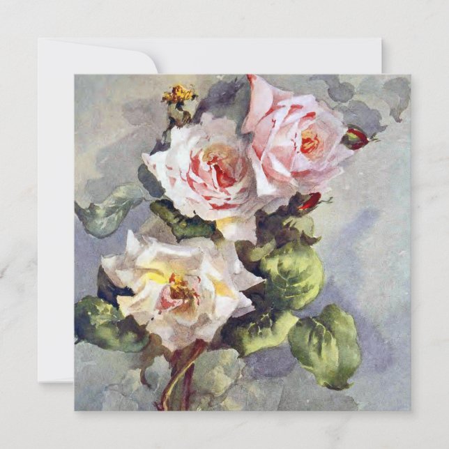 Schöne Elegant Rosa Wasserfarben Malerei (Vorderseite)