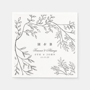 Schöne, elegante, blumengeschmückte Hochzeit Serviette